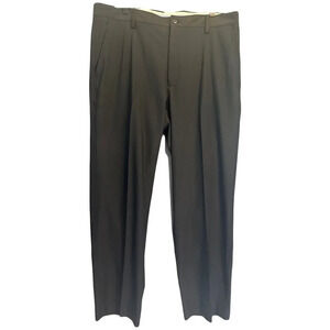 Footjoy FJ Golf Pants Mens Size 36x30 Solid Black Performance Flat Front Stretch